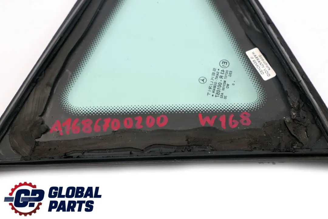 Mercedes-Benz A-Class W168 Rear Right O/S Window Glass AS2 to with Part number A1686700200 Mercedes-Benz A-Class W168 Rear Right O/S Window Glass AS2 - SKU A1686700200 - Part number A1686700200
