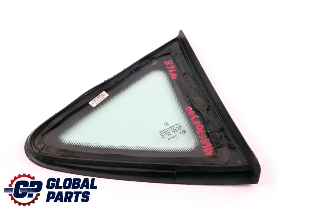 Mercedes-Benz A W168 Vetro del finestrino posteriore sinistro AS2 per con numero di parte A1686700300 Mercedes-Benz A W168 Vetro del finestrino posteriore sinistro AS2 - SKU A1686700300 - Numero di parte A1686700300