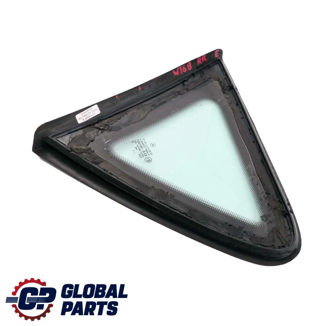 Cristal Fijo Guardabarros Trasero Derecho Ventana AS2 para Mercedes W168 con número de pieza A1686700412 Mercedes W168 Cristal Fijo Guardabarros Trasero Derecho Ventana AS2 - SKU A1686700412 - Número de pieza A1686700412
