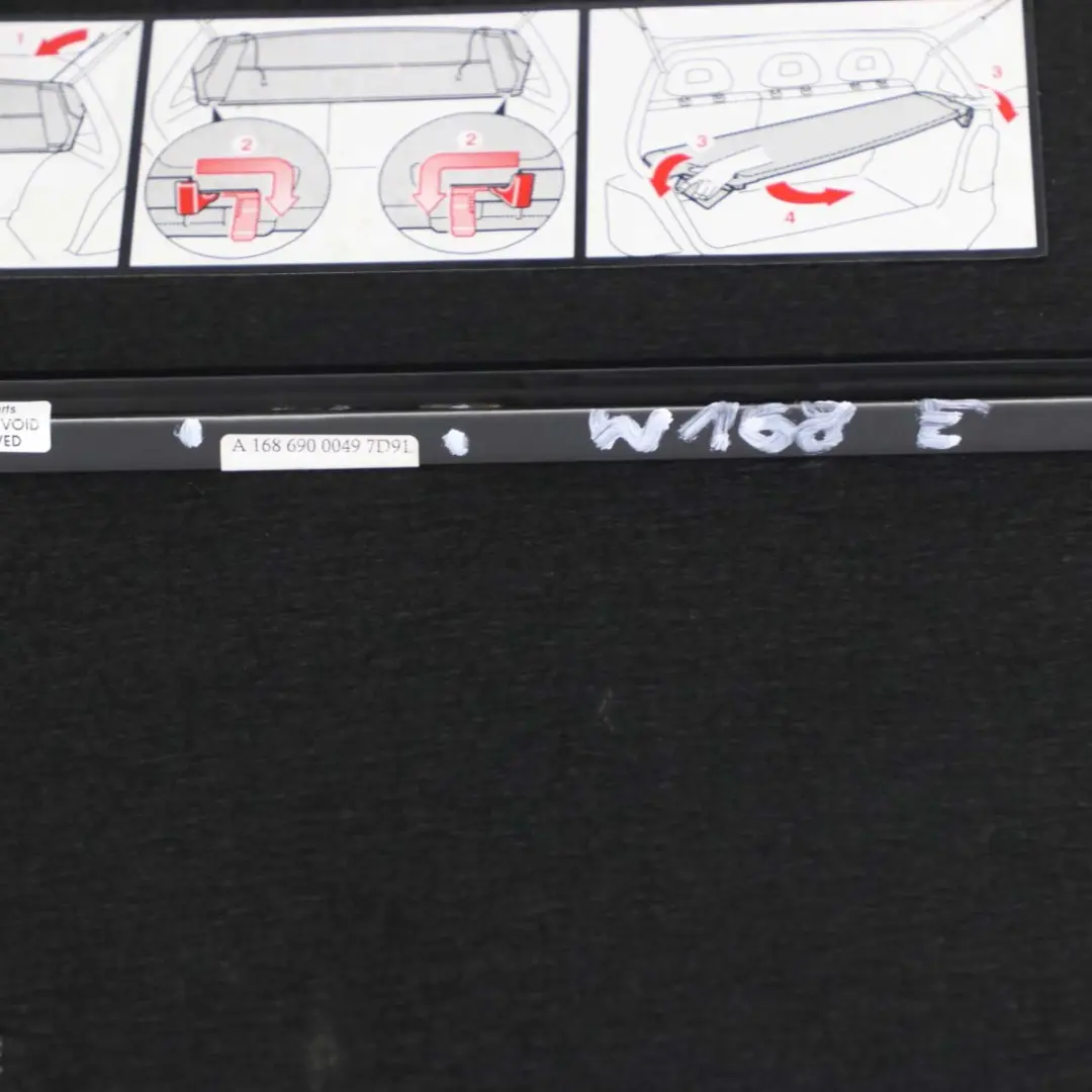 Benz A Class W168 Boot Trunk Parcel Storage Shelf Trim Panel Cover to Mercedes with Part number A1686900049 Mercedes Benz A Class W168 Boot Trunk Parcel Storage Shelf Trim Panel Cover - SKU A1686900049 - Part number A1686900049