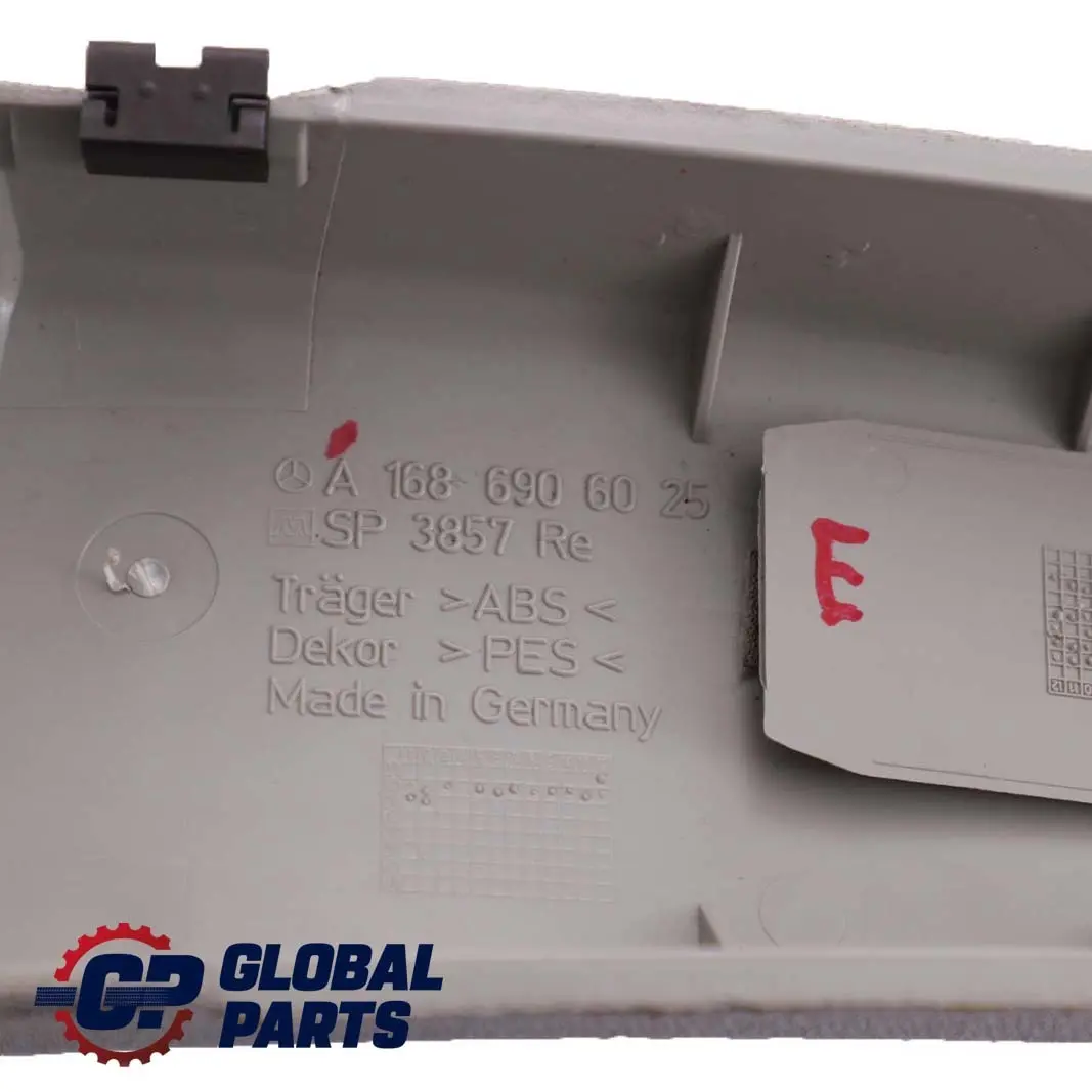 Mercedes-Benz A-Class W168 Trim B-Pillar Right O/S Cover Panel Grey to with Part number A1686906025 Mercedes-Benz A-Class W168 Trim B-Pillar Right O/S Cover Panel Grey - SKU A1686906025 - Part number A1686906025