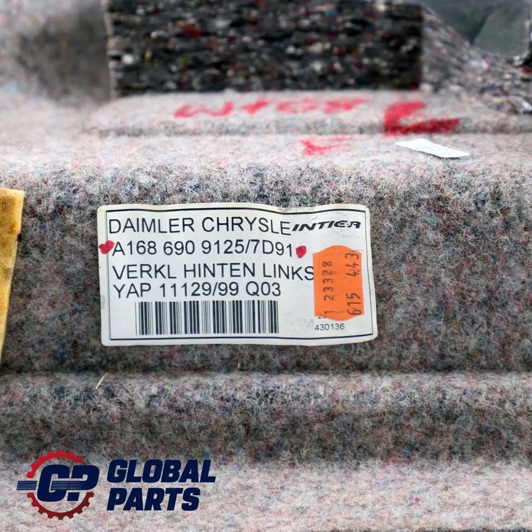 Mercedes-Benz A W168 Rear Left N/S Trunk Interior Cover Panel Trim to with Part number A1686909125 Mercedes-Benz A W168 Rear Left N/S Trunk Interior Cover Panel Trim - SKU A1686909125 - Part number A1686909125