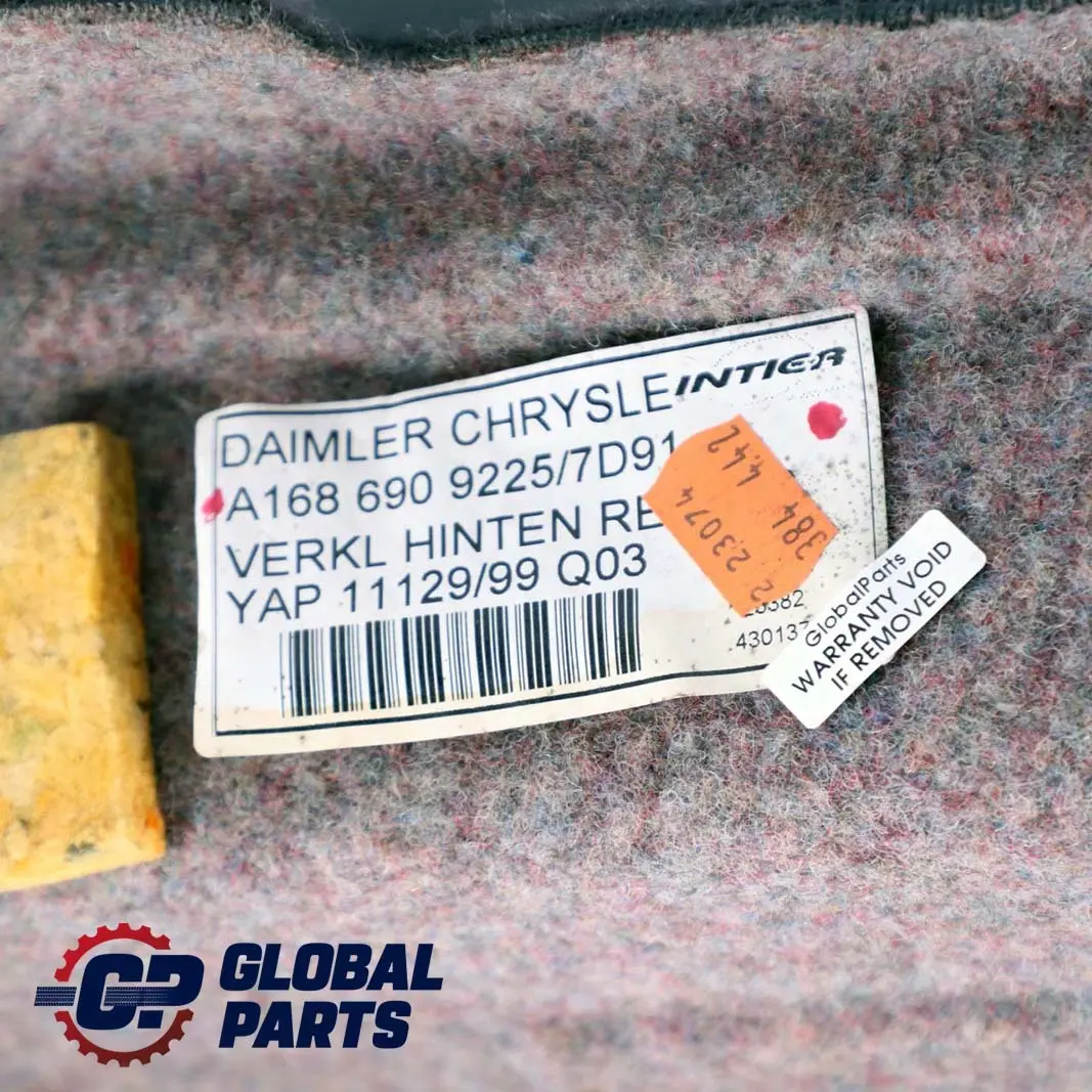 Mercedes-Benz A W168 Rear Right O/S Trunk Interior Cover Panel Trim to with Part number A1686909225 Mercedes-Benz A W168 Rear Right O/S Trunk Interior Cover Panel Trim - SKU A1686909225 - Part number A1686909225