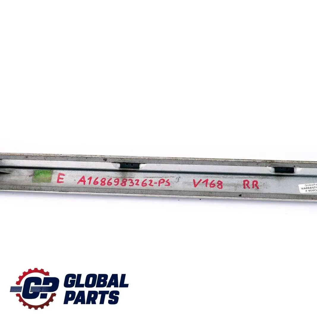 Right Door O/S Moulding Trim Strip Polar Silver 761 to Mercedes A-Class W168 Rear with Part number A1686983262 Mercedes A-Class W168 Rear Right Door O/S Moulding Trim Strip Polar Silver 761 - SKU A1686983262-PS - Part number A1686983262