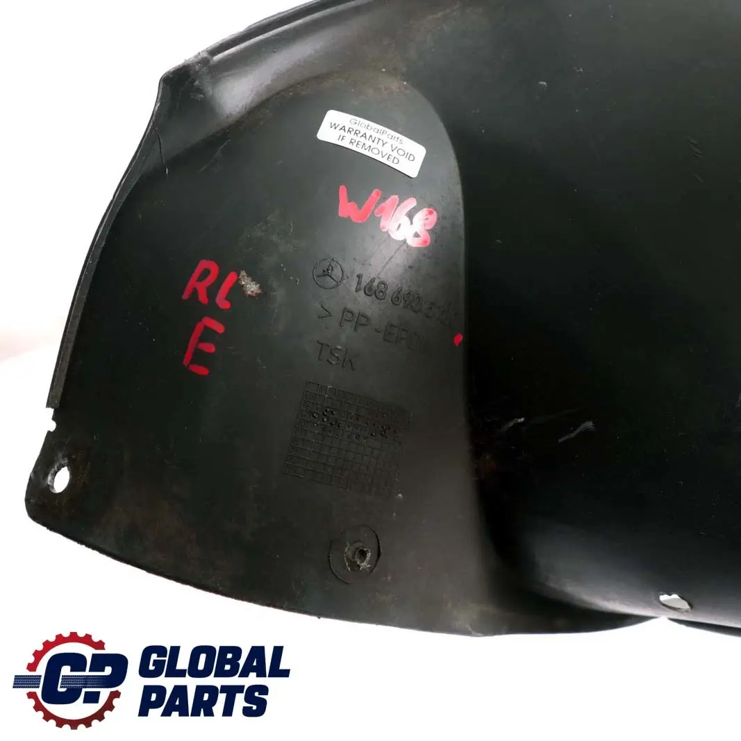 Mercedes-Benz A-Class W168 Rear Left N/S Wheel Arch Trim Cover Panel to with Part number A1686985730 Mercedes-Benz A-Class W168 Rear Left N/S Wheel Arch Trim Cover Panel - SKU A1686985730 - Part number A1686985730