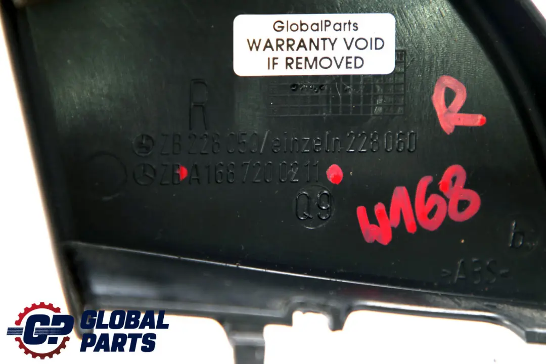 Mercedes A W168 Front Right O/S Wing Mirror Triangle Trim Cover - SKU A1687200211 - Part number A1687200211