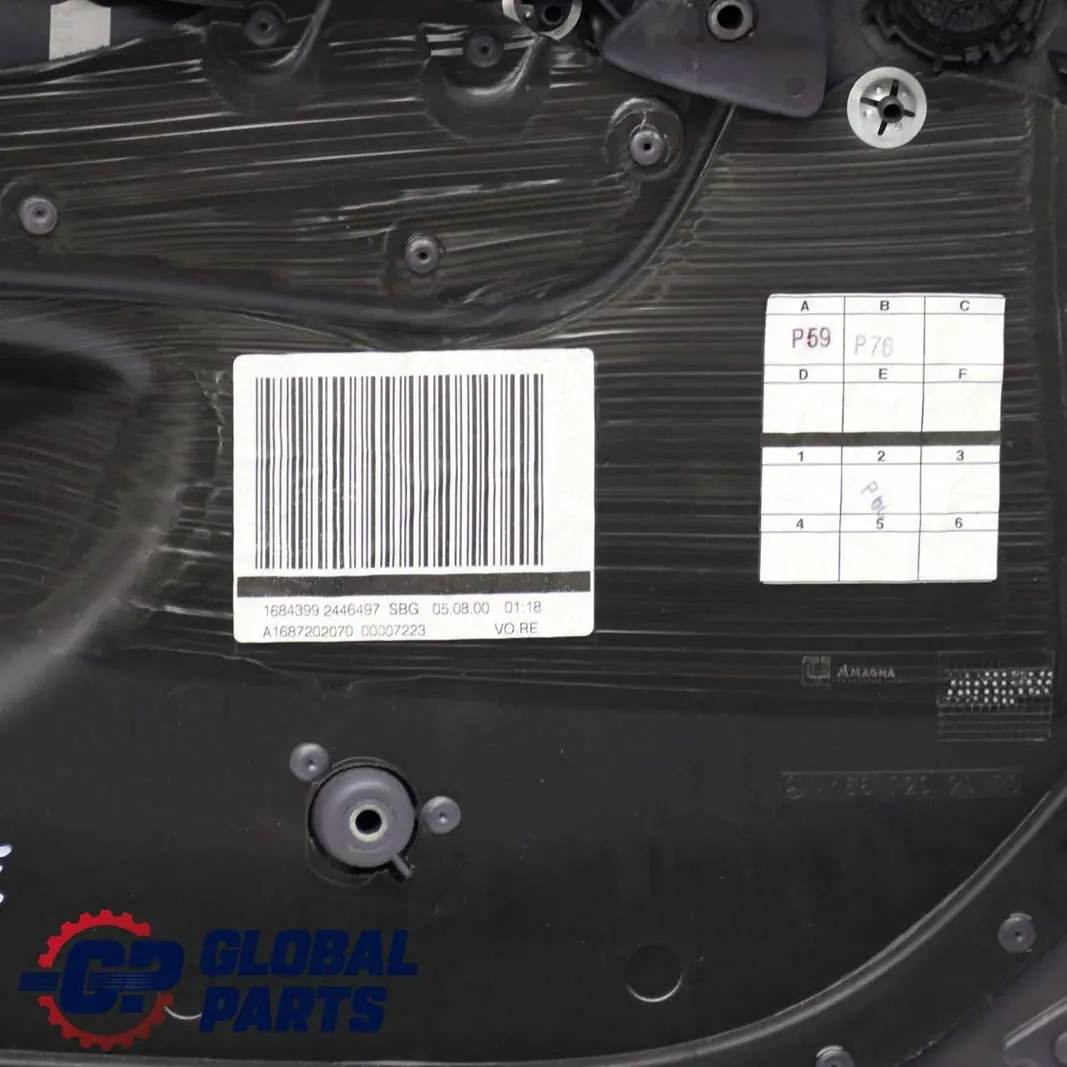  Mercedes-Benz A W168 Front Right O/S Door Card Trim Panel Cloth Slate Grey - SKU A1687202070 - Part number A1687202070