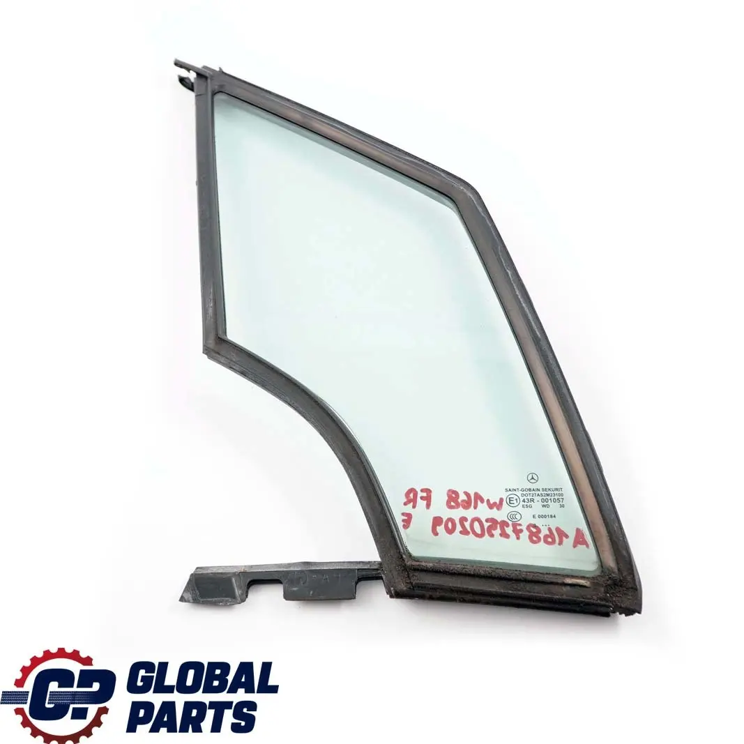 Delantero Derecho Puerta Cuarto Ventana AS2 para Mercedes W168 con número de pieza A1687250209 Mercedes W168 Delantero Derecho Puerta Cuarto Ventana AS2 - SKU A1687250209 - Número de pieza A1687250209