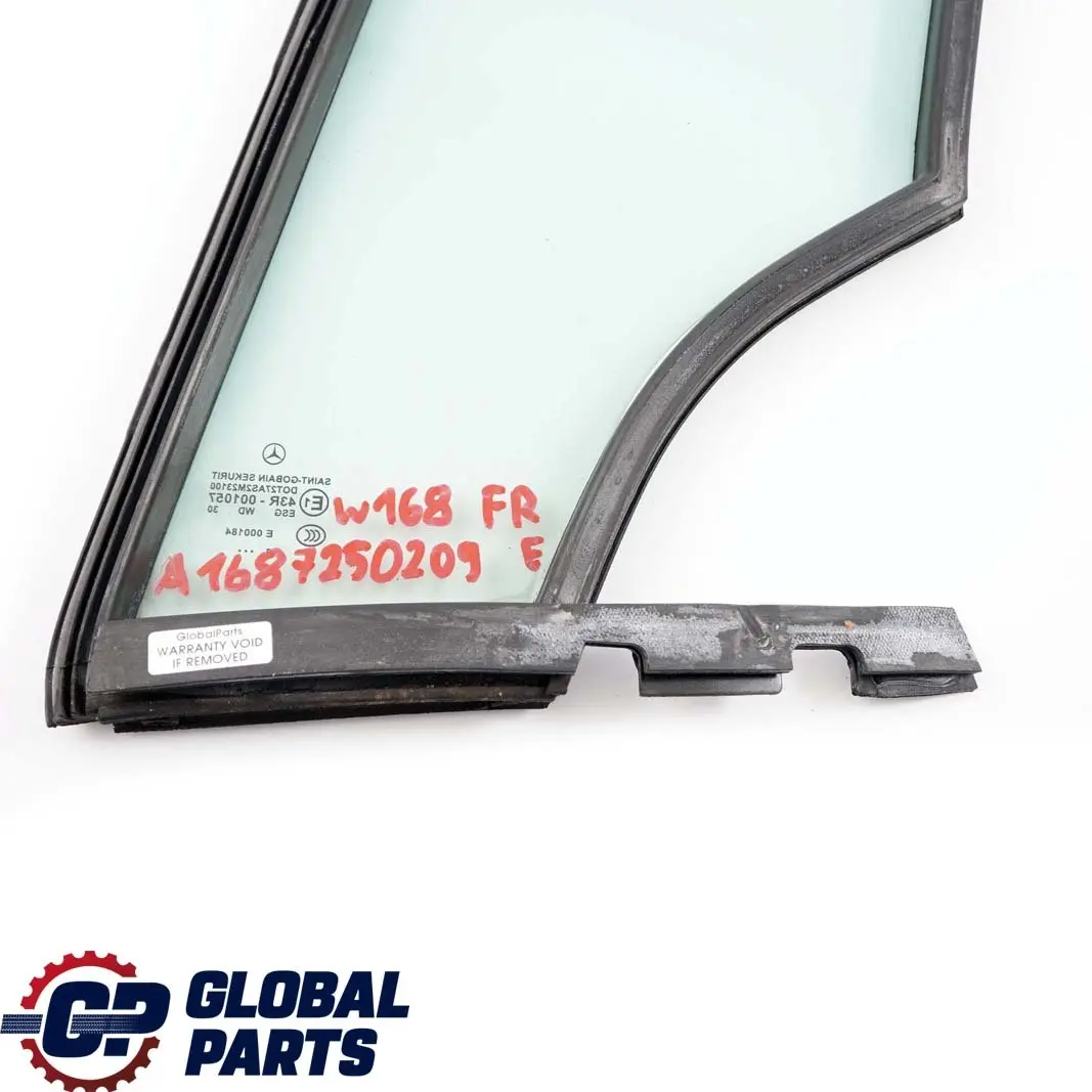Mercedes-Benz W168 Finestrino Quarto Porta Anteriore Destro AS2 per con numero di parte A1687250209 Mercedes-Benz W168 Finestrino Quarto Porta Anteriore Destro AS2 - SKU A1687250209 - Numero di parte A1687250209