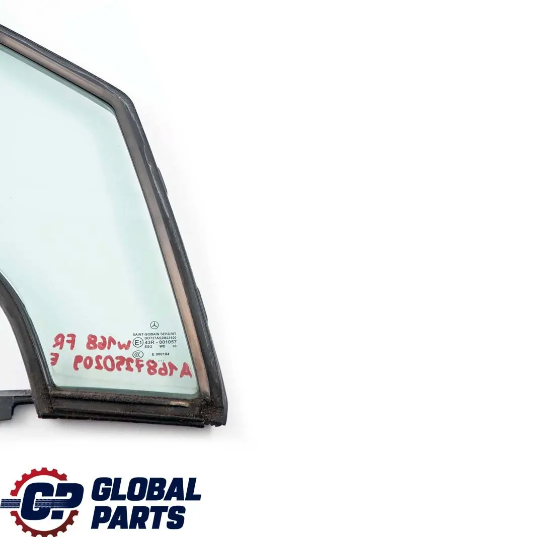 Mercedes-Benz A-Class W168 Front Right O/S Door Quarter Window AS2 to with Part number A1687250209 Mercedes-Benz A-Class W168 Front Right O/S Door Quarter Window AS2 - SKU A1687250209 - Part number A1687250209