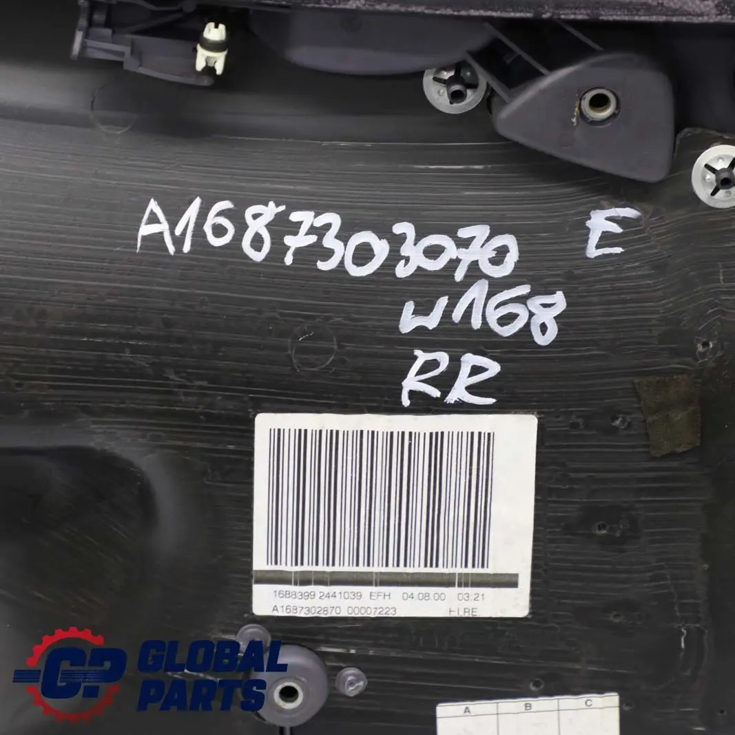 Mercedes-Benz W168 Garniture de Porte Arriere Droite Tissu Gris Ardoise pour à propos du numéro de pièce A1687303070 Mercedes-Benz W168 Garniture de Porte Arriere Droite Tissu Gris Ardoise - SKU A1687303070 - Numéro de pièce A1687303070