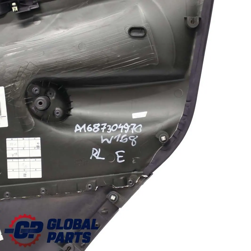 Mercedes-Benz A W168 Rear Left N/S Door Card Trim Panel Cloth Slate Grey to with Part number A1687304970 Mercedes-Benz A W168 Rear Left N/S Door Card Trim Panel Cloth Slate Grey - SKU A1687304970 - Part number A1687304970