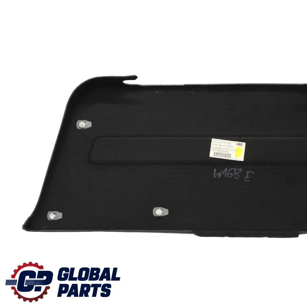 Panneau intérieur hayon coffre arrière gris ardoise pour Mercedes W168 à propos du numéro de pièce A1687400170 Mercedes W168 Panneau intérieur hayon coffre arrière gris ardoise - SKU A1687400170 - Numéro de pièce A1687400170