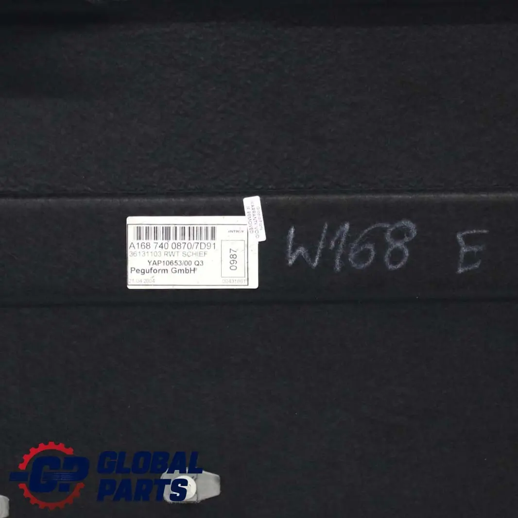 Mercedes A W168 Rear Trunk Lid Tailgate Interior Panel Slate Grey - SKU A1687400870 - Part number A1687400870