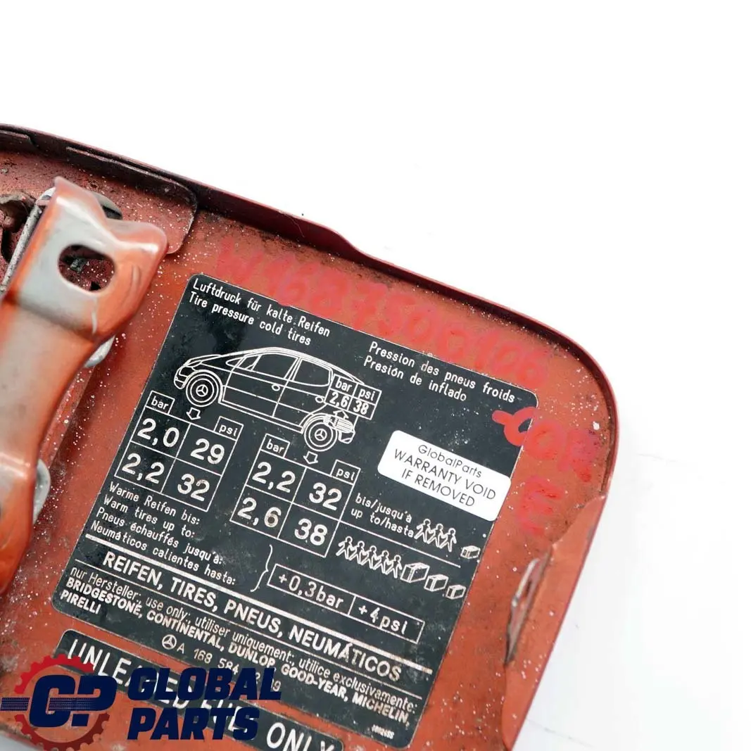  Mercedes-Benz A-Klasse W168 Tankklappe Tankdeckel Mica Coral Orange 490 - SKU A1687500106-COR - Teilenummer A1687500106