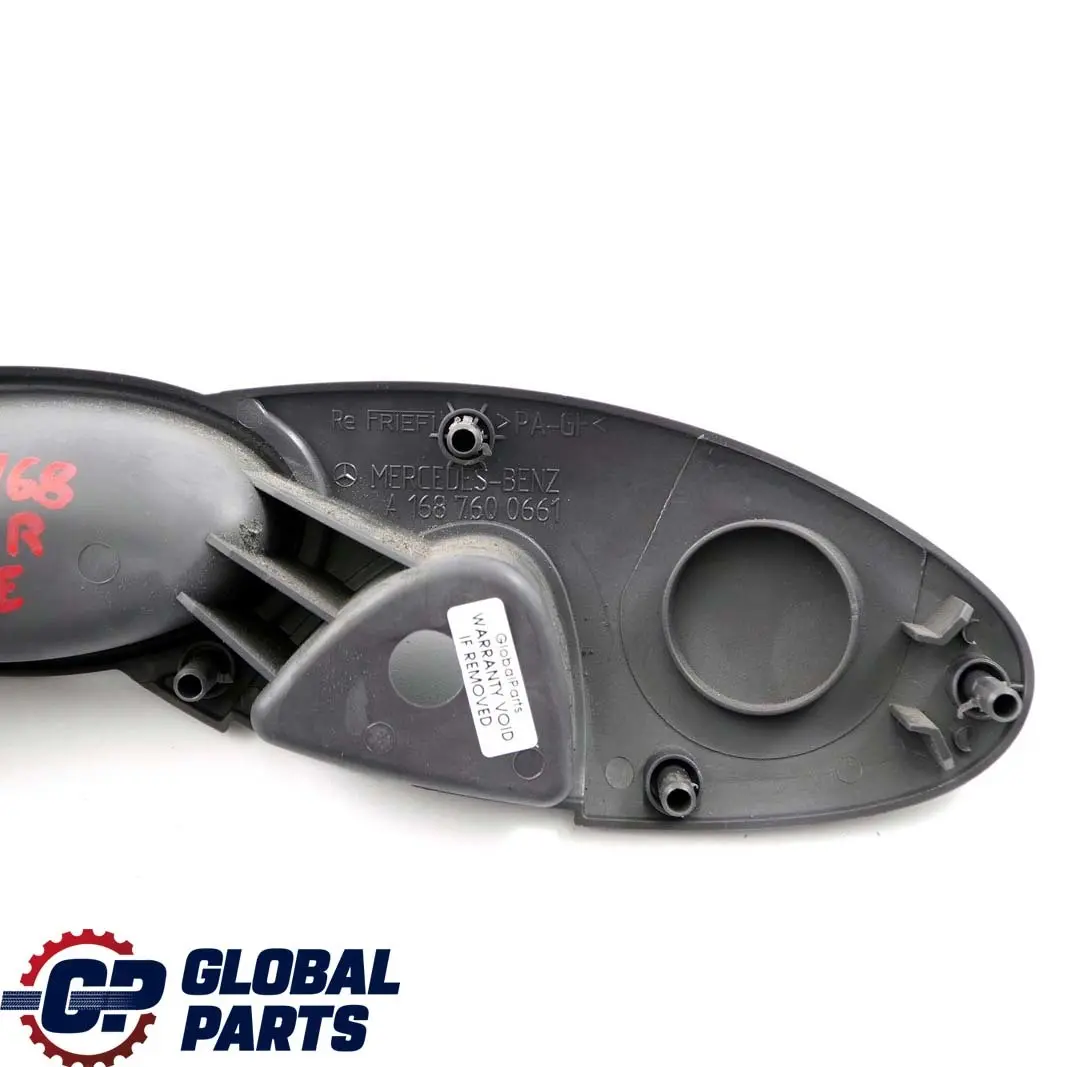 Interior Tirador Puerta Trasera Derecha Gris para Mercedes W168 con número de pieza A1687600661 Mercedes W168 Interior Tirador Puerta Trasera Derecha Gris - SKU A1687600661 - Número de pieza A1687600661
