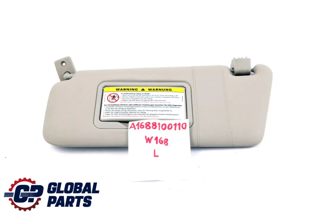  Mercedes-Benz Clase A W168 Parasol Izquierdo Gris - SKU A1688100110 - Número de pieza A1688100110