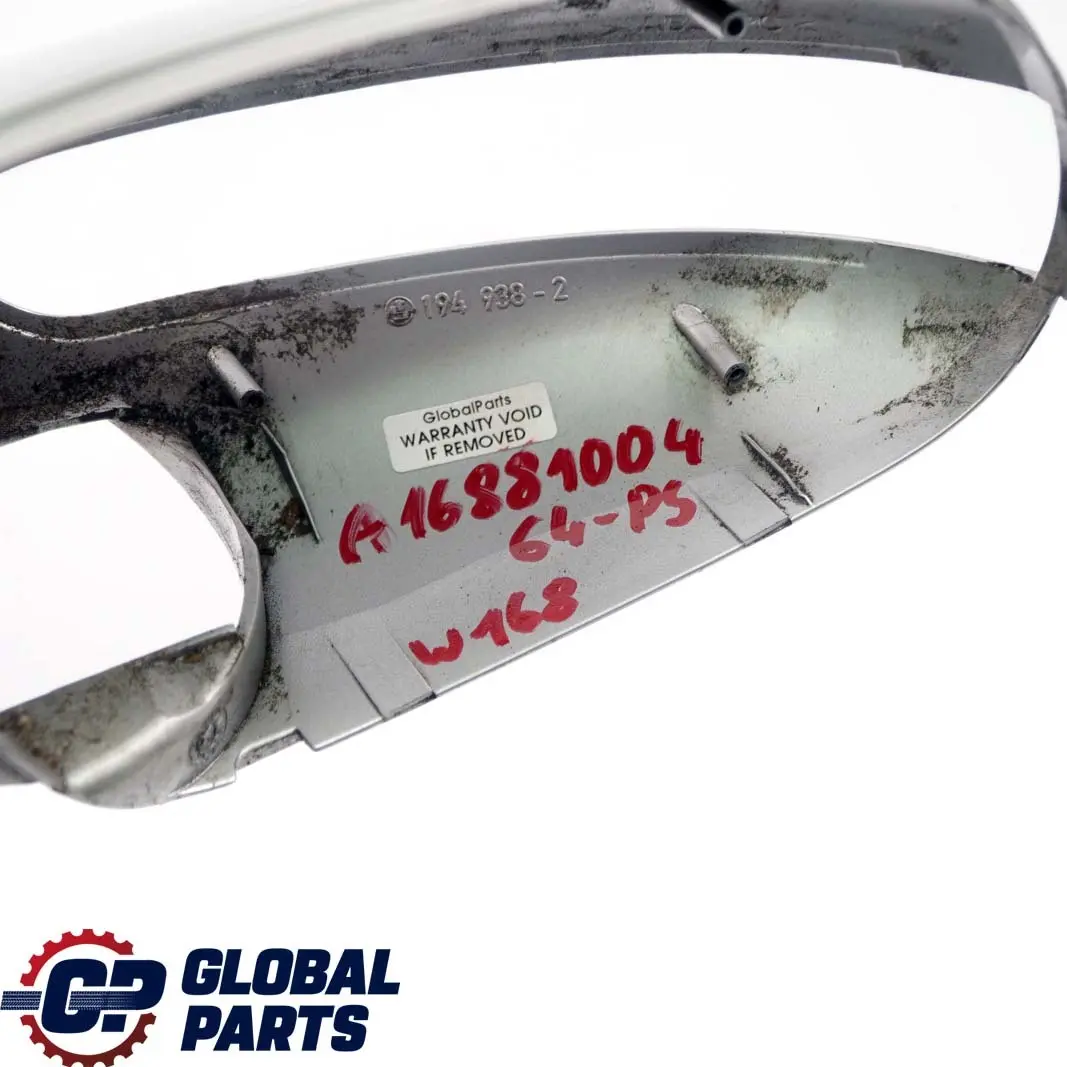 Mercedes-Benz A-Class W168 Right O/S Cover Wing Mirror Housing Polar Silver 761 to with Part number A1688100464 Mercedes-Benz A-Class W168 Right O/S Cover Wing Mirror Housing Polar Silver 761 - SKU A1688100464-PS - Part number A1688100464