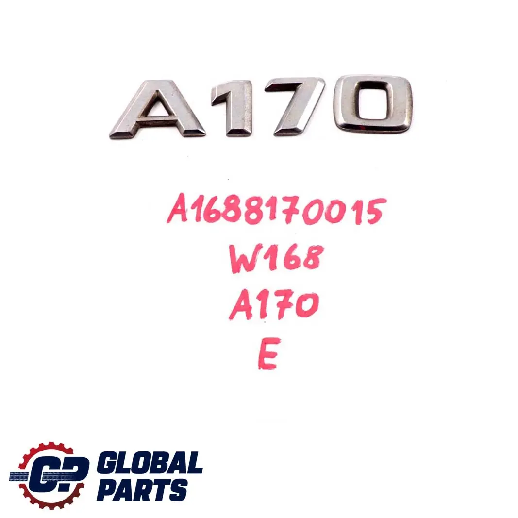 Mercedes-Benz A-Klasse W168 Emblem Hinten Schriftzug Logo A170 für mit Teilenummer A1688170015 Mercedes-Benz A-Klasse W168 Emblem Hinten Schriftzug Logo A170 - SKU A1688170015 - Teilenummer A1688170015