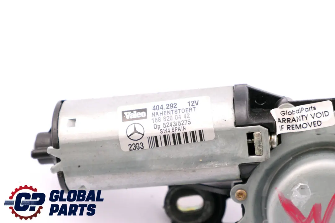 Mercedes W168 Motor del limpiaparabrisas trasero Porton trasero - SKU A1688200442 - Número de pieza A1688200442