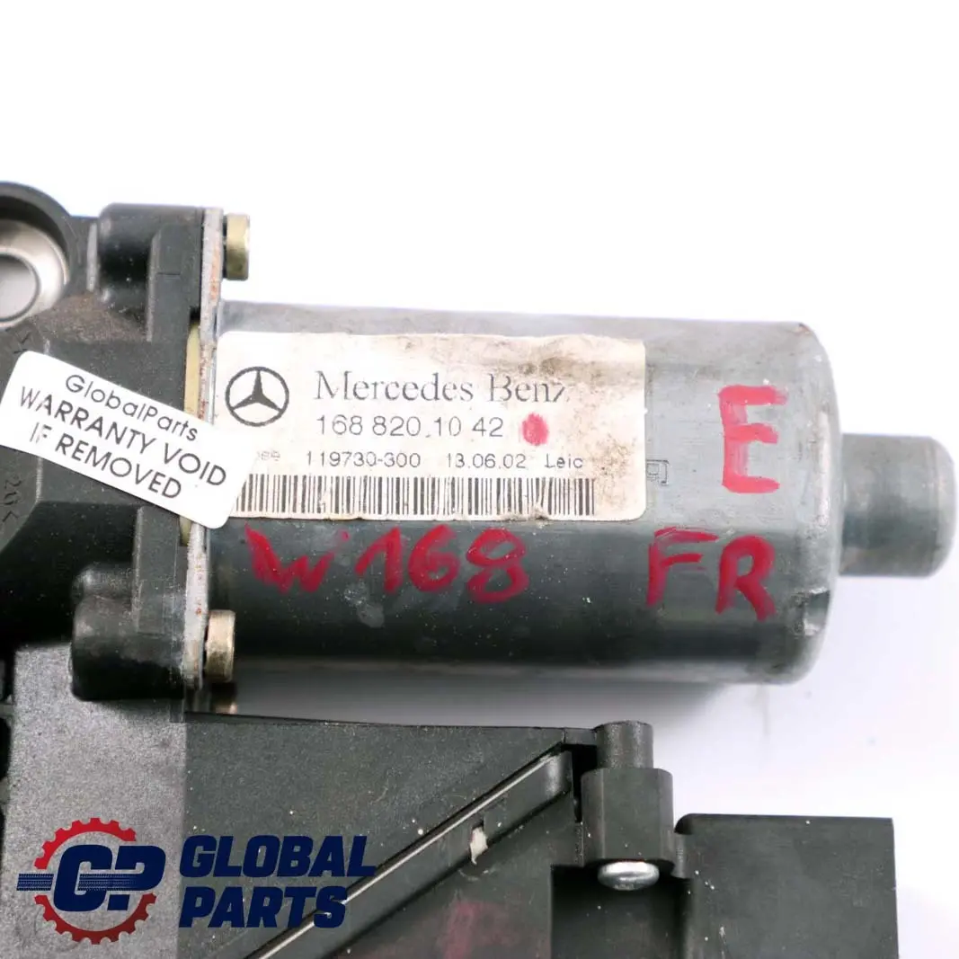 Mercedes-Benz W168 Porte avant Droite electrique Moteur de Fenetres A168820104 pour à propos du numéro de pièce A1688201042 Mercedes-Benz W168 Porte avant Droite electrique Moteur de Fenetres A168820104 - SKU A1688201042 - Numéro de pièce A1688201042