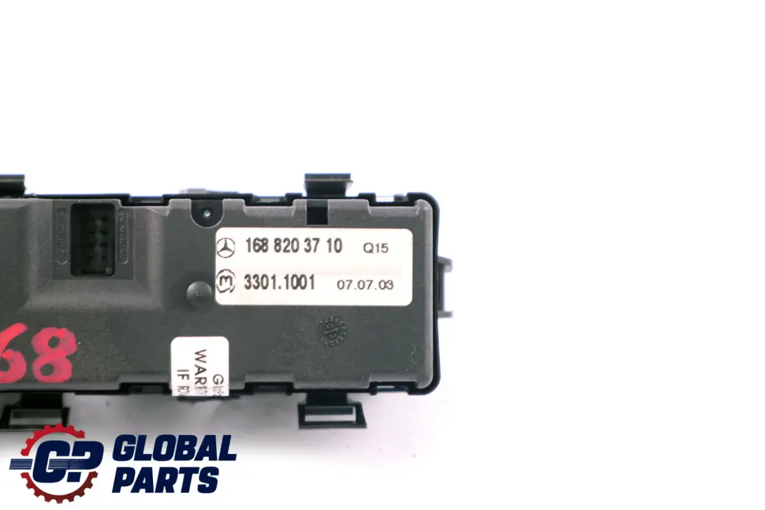 Mercedes-Benz A-Class W168 Multifunctional Control Switch Panel to with Part number A1688203710 Mercedes-Benz A-Class W168 Multifunctional Control Switch Panel - SKU A1688203710 - Part number A1688203710