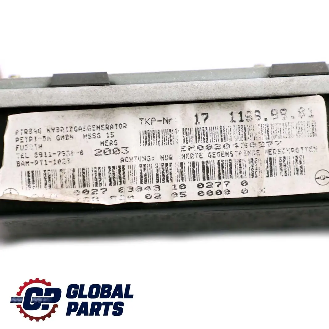 Front Right O/S Door Airbag Air Bag Module to Mercedes A-Class W168 with Part number A1688600205 Mercedes A-Class W168 Front Right O/S Door Airbag Air Bag Module - SKU A1688600205 - Part number A1688600205