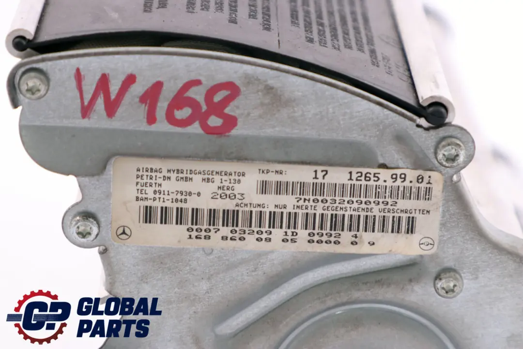 Mercedes A W168 Airbag avant côté passager tableau de bord - SKU A1688600805 - Numéro de pièce A1688600805