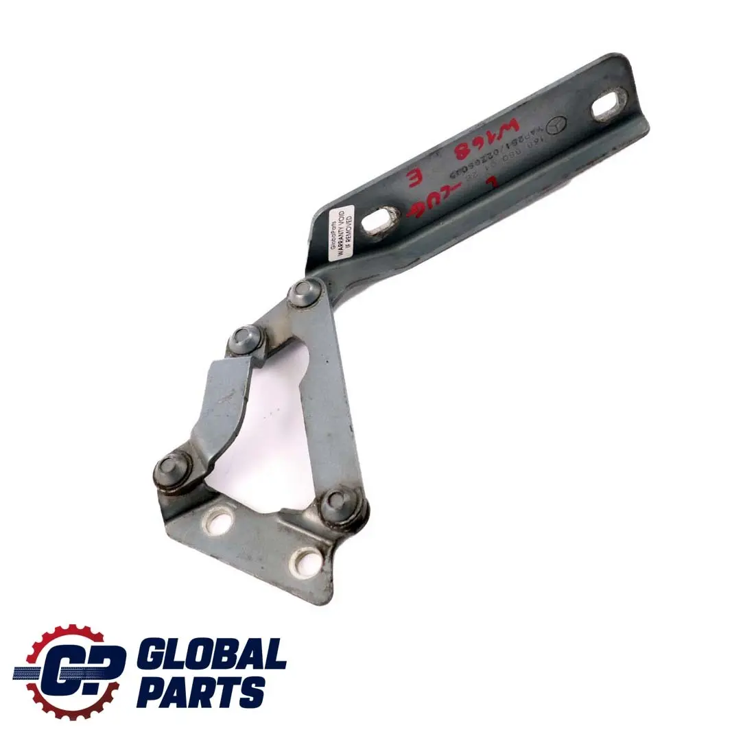 Mercedes-Benz A W168 Hinge Left N/S Hood Bonnet Front Cumulus Grey - 757 to with Part number A1688800228 Mercedes-Benz A W168 Hinge Left N/S Hood Bonnet Front Cumulus Grey - 757 - SKU A1688800128-CUG - Part number A1688800228