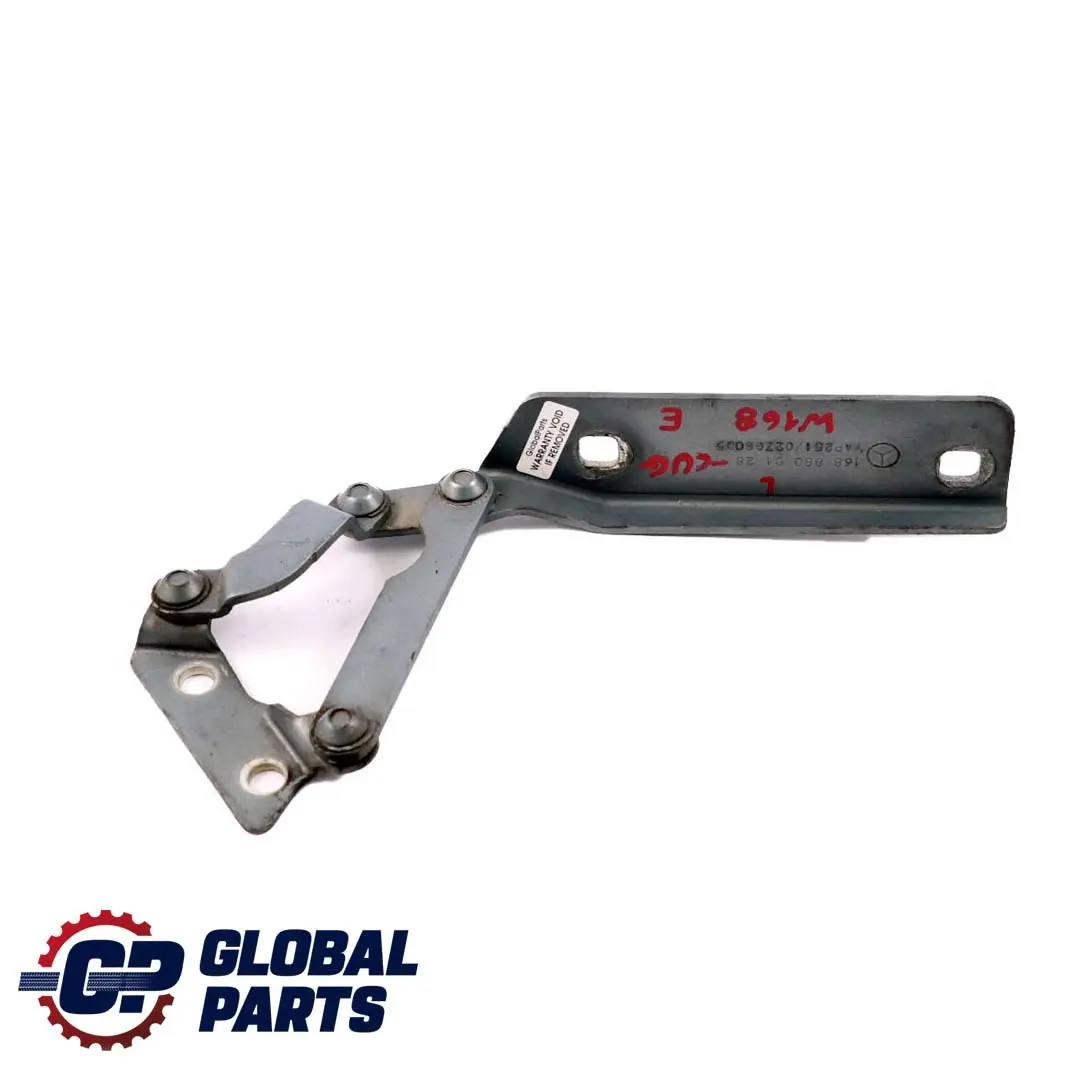 Mercedes-Benz A W168 Hinge Left N/S Hood Bonnet Front Cumulus Grey - 757 to with Part number A1688800228 Mercedes-Benz A W168 Hinge Left N/S Hood Bonnet Front Cumulus Grey - 757 - SKU A1688800128-CUG - Part number A1688800228