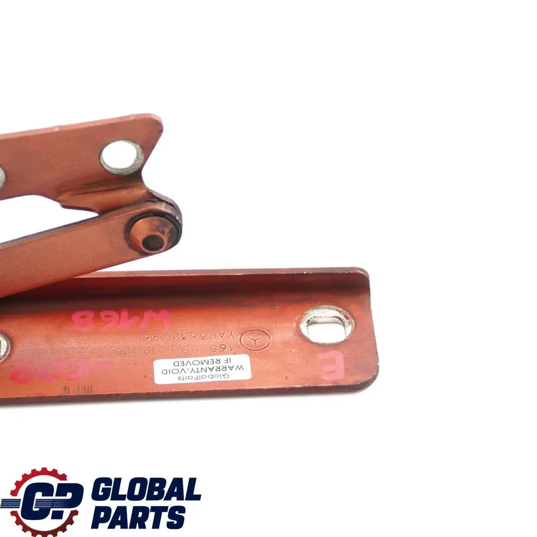 Mercedes-Benz W168 Charniere de Capot Droite Mica Corail Orange 490 pour à propos du numéro de pièce A1688800228 Mercedes-Benz W168 Charniere de Capot Droite Mica Corail Orange 490 - SKU A1688800228-COR - Numéro de pièce A1688800228