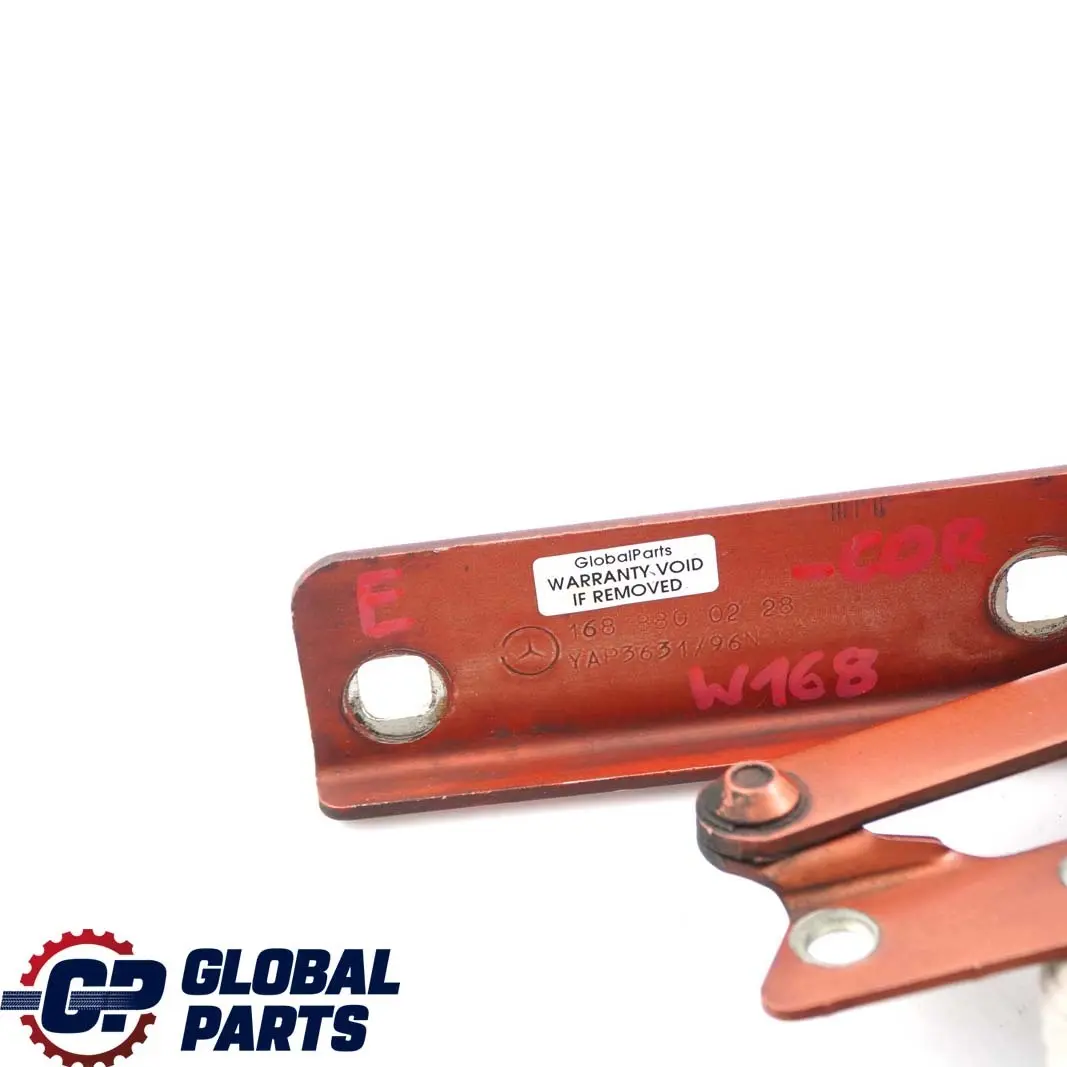 Mercedes-Benz A W168 Bisagra Derecha Capo Capo Delantero Mica Naranja Coral 490 para con número de pieza A1688800228 Mercedes-Benz A W168 Bisagra Derecha Capo Capo Delantero Mica Naranja Coral 490 - SKU A1688800228-COR - Número de pieza A1688800228