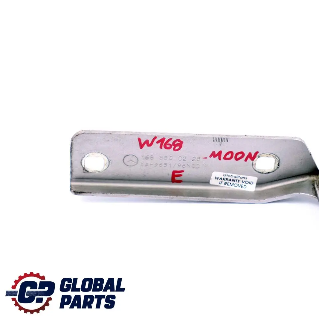 Mercedes-Benz A W168 Bisagra Derecha Capo Delantero Moonlight Silver para con número de pieza A1688800228 Mercedes-Benz A W168 Bisagra Derecha Capo Delantero Moonlight Silver - SKU A1688800228-MOON - Número de pieza A1688800228