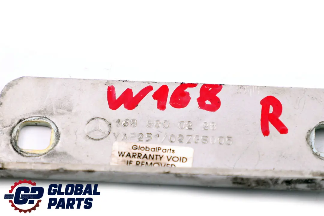 Clase A W168 Bisagra Derecha Capo Delantero Plata Polar para Mercedes con número de pieza A1688800228 Mercedes Clase A W168 Bisagra Derecha Capo Delantero Plata Polar - SKU A1688800228-PS - Número de pieza A1688800228