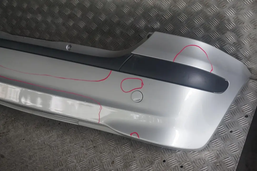 Bumper Trim Panel Polar Silver Metallic - 761U to Mercedes A-Class W168 Rear with Part number A1688852625 Mercedes A-Class W168 Rear Bumper Trim Panel Polar Silver Metallic - 761U - SKU A1688852625-PS - Part number A1688852625