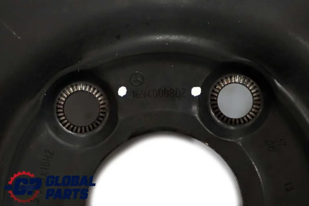 Rueda Repuesto Mercedes W169 W245 Compact Acero R16 Neumático 125/90 para con número de pieza A1694000802 Rueda Repuesto Mercedes W169 W245 Compact Acero R16 Neumático 125/90 - SKU A1694000802 - Número de pieza A1694000802