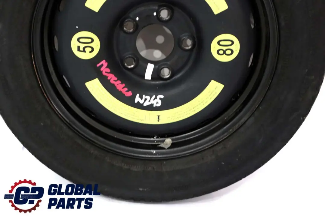 Roue De Secours Mercedes W169 W245 Compact Steel R16 Tyre 125/90 pour à propos du numéro de pièce A1694000802 Roue De Secours Mercedes W169 W245 Compact Steel R16 Tyre 125/90 - SKU A1694000802 - Numéro de pièce A1694000802