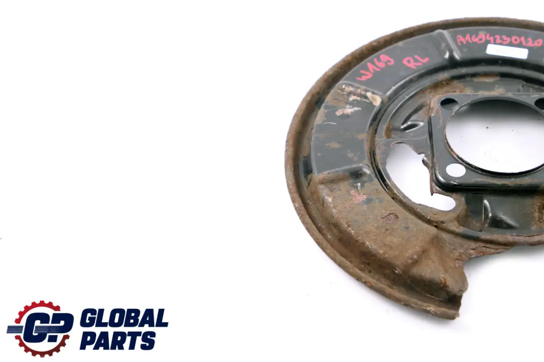 Class W169 W245 Rear Left Brake Disc Protection Plate to Mercedes A B with Part number A1694230120 Mercedes A B Class W169 W245 Rear Left Brake Disc Protection Plate - SKU A1694230120 - Part number A1694230120