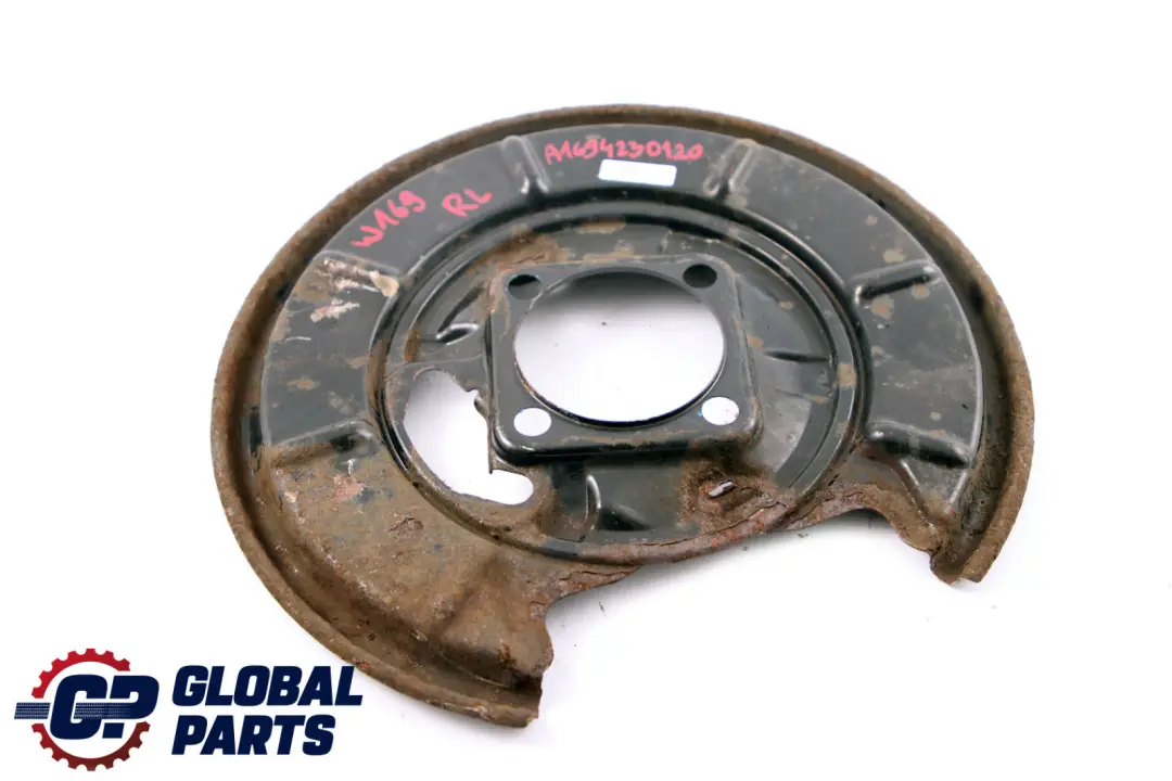 Class W169 W245 Rear Left Brake Disc Protection Plate to Mercedes A B with Part number A1694230120 Mercedes A B Class W169 W245 Rear Left Brake Disc Protection Plate - SKU A1694230120 - Part number A1694230120