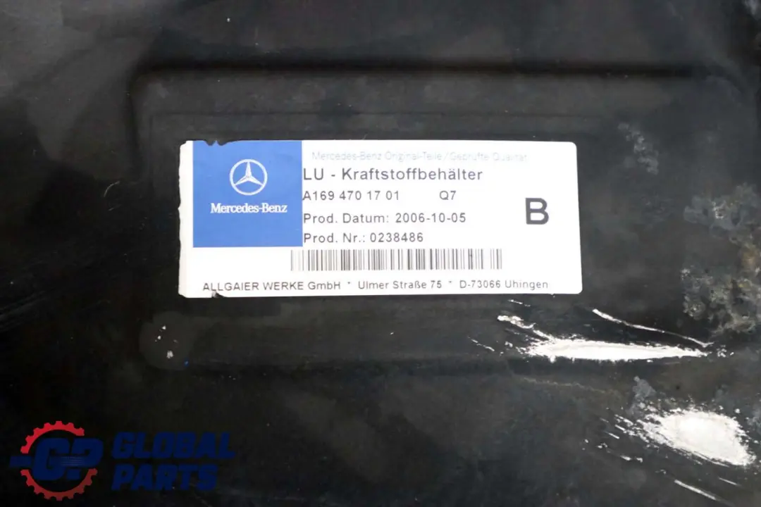 Benz A B Class W169 W245 Petrol Bare Fuel Tank 50L A1694701701 to Mercedes with Part number A1694701901 Mercedes Benz A B Class W169 W245 Petrol Bare Fuel Tank 50L A1694701701 - SKU A1694701901 - Part number A1694701901