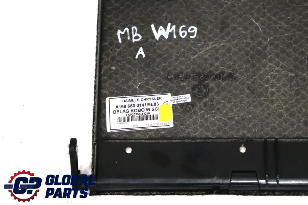  Mercedes-Benz A W169 Couvre plancher de chargement du coffre noir - SKU A1696800141 - Numéro de pièce A1696800141