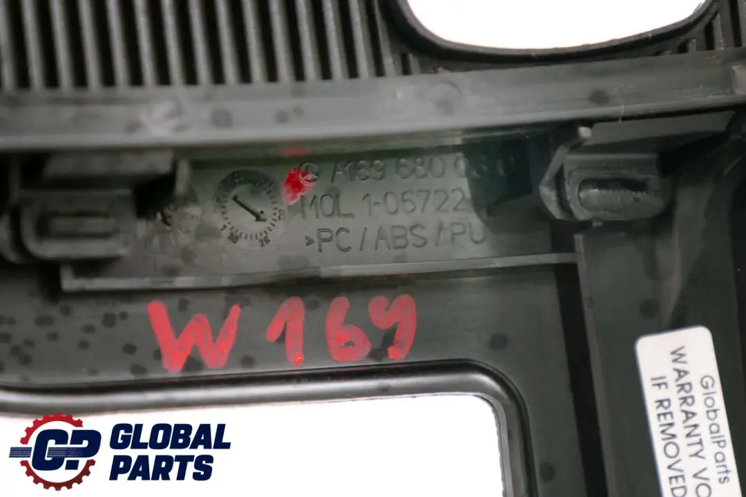 Class W169 W245 Centre Console Cover Panel Handbrake to Mercedes A B with Part number A1696800607 Mercedes A B Class W169 W245 Centre Console Cover Panel Handbrake - SKU A1696800607 - Part number A1696800607