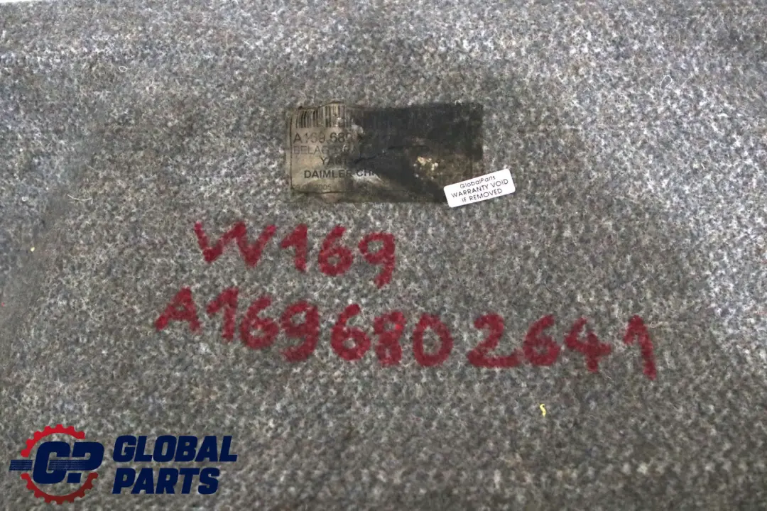 Benz Clase A W169 Maletero Rueda De Repuesto para Mercedes con número de pieza A1696802641 Mercedes Benz Clase A W169 Maletero Rueda De Repuesto - SKU A1696802641 - Número de pieza A1696802641