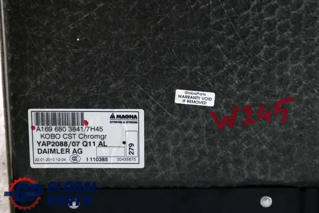 Classe B W245 Boot Loading Floor Carpet Cover Trunk Grey pour Mercedes à propos du numéro de pièce A1696803841 Mercedes Classe B W245 Boot Loading Floor Carpet Cover Trunk Grey - SKU A1696803841 - Numéro de pièce A1696803841