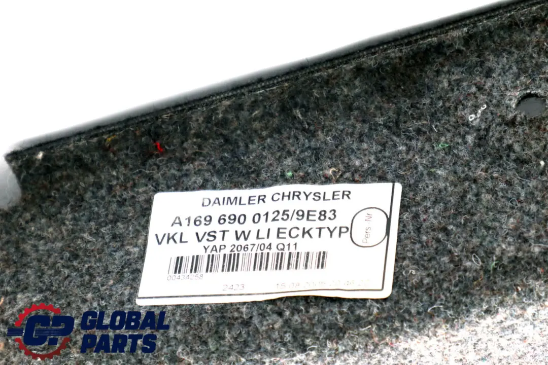 Mercedes-Benz Classe A W169 Panneau latéral de garniture de coffre gauche pour à propos du numéro de pièce A1696900125 Mercedes-Benz Classe A W169 Panneau latéral de garniture de coffre gauche - SKU A1696900125 - Numéro de pièce A1696900125