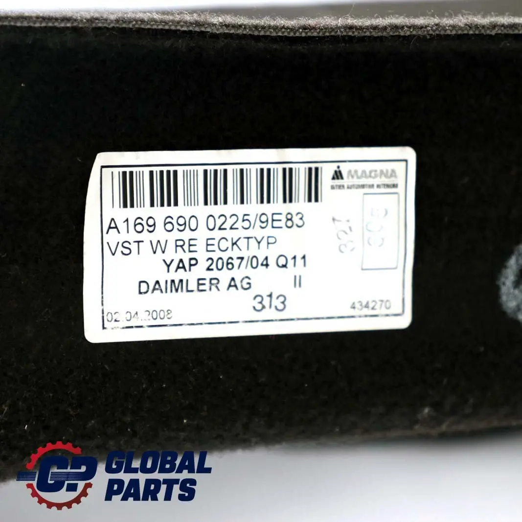Panneau de garniture laterale de coffre droit pour Mercedes W169 à propos du numéro de pièce A1696900225 Mercedes W169 Panneau de garniture laterale de coffre droit - SKU A1696900225-2 - Numéro de pièce A1696900225