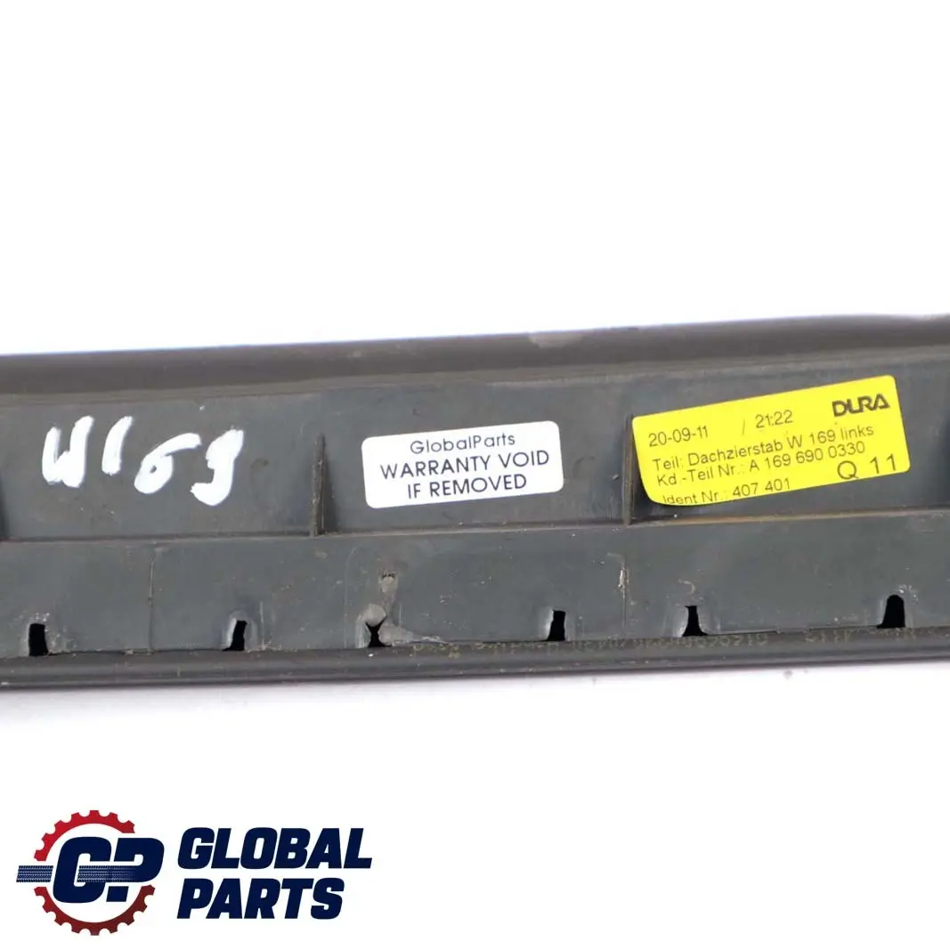 Benz W169 Left N/S Roof Moulding Trim Strip Cover Panel to Mercedes with Part number A1696900330 Mercedes Benz W169 Left N/S Roof Moulding Trim Strip Cover Panel - SKU A1696900330 - Part number A1696900330