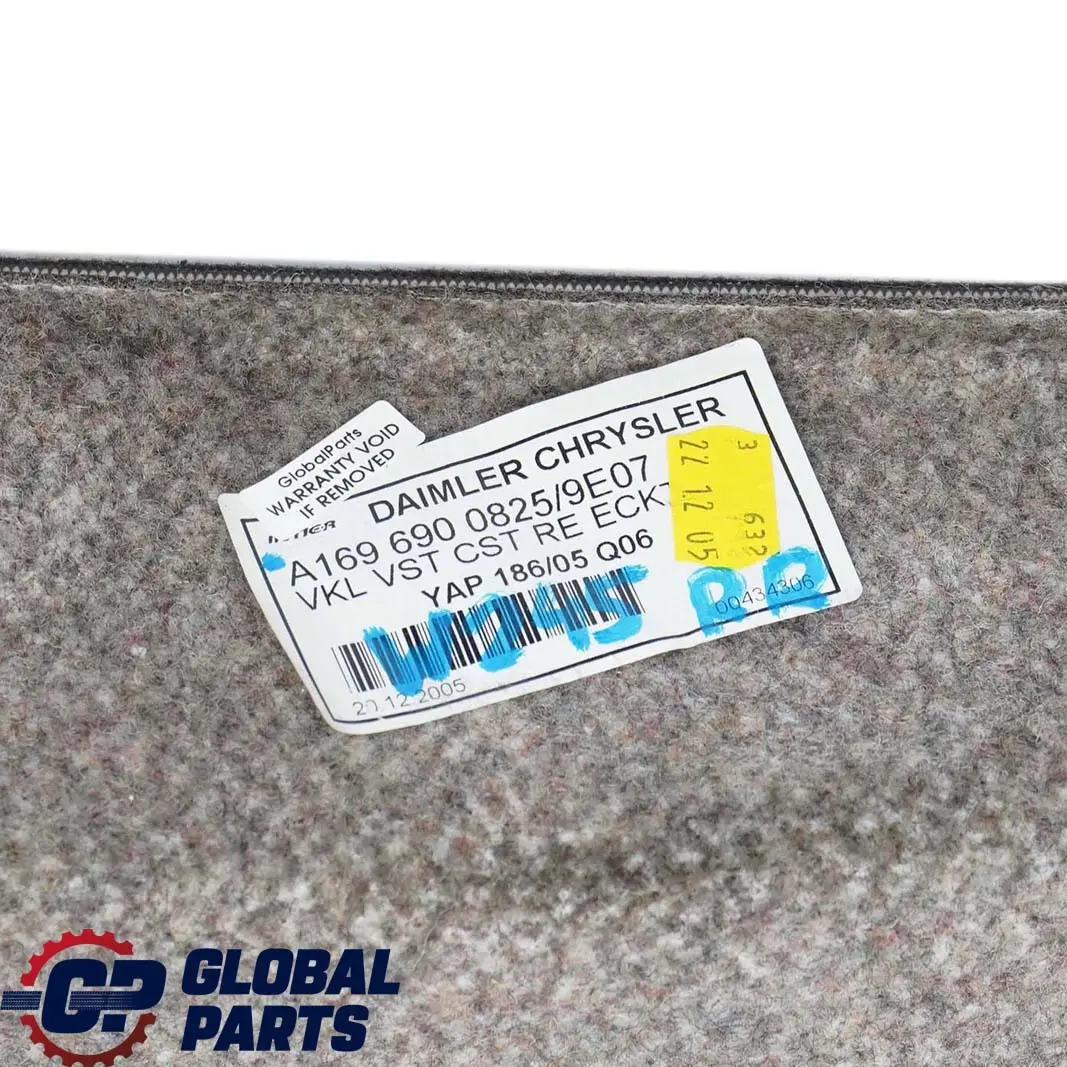 Mercedes-Benz B W245 Bagagliaio Copertura Rivestimento Destro per con numero di parte A1696900825 Mercedes-Benz B W245 Bagagliaio Copertura Rivestimento Destro - SKU A1696900825 - Numero di parte A1696900825