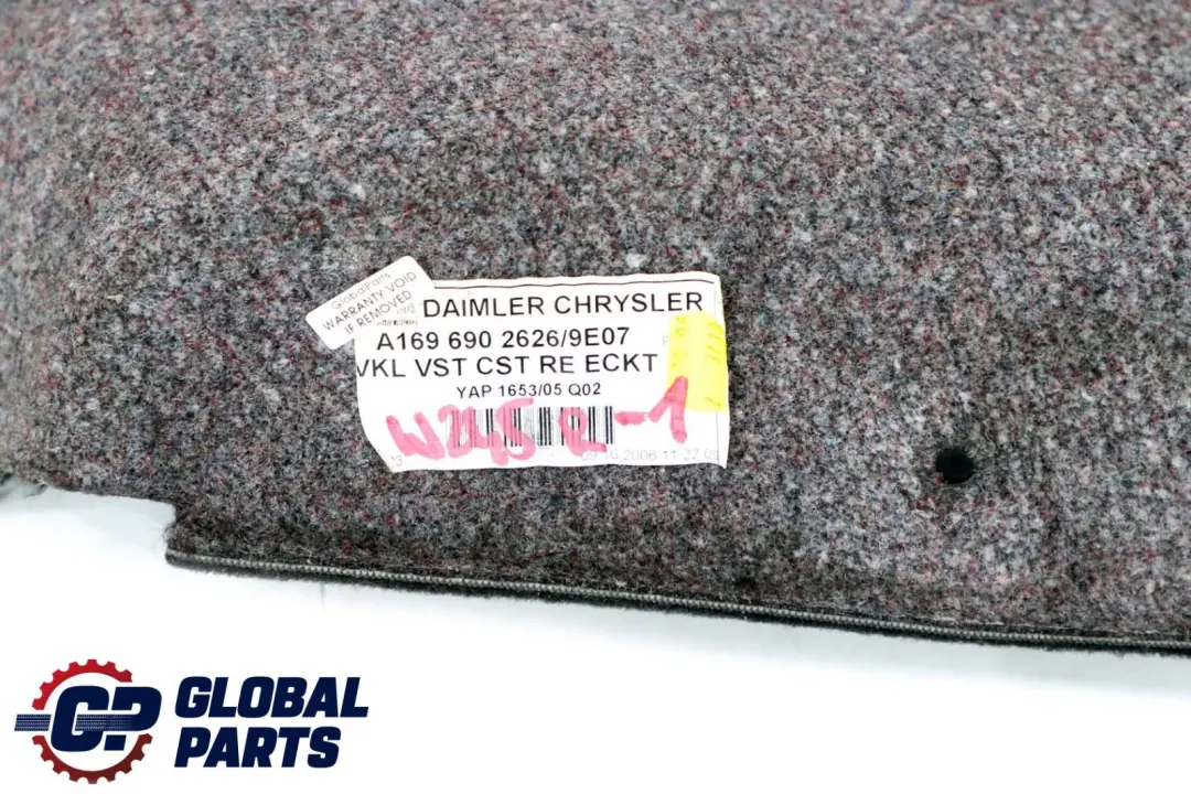 Gepäckraum Kofferaum Abdeckung Hinten Right Schwarz A169690262 für Mercedes B W245 mit Teilenummer A1696902626 Mercedes B W245 Gepäckraum Kofferaum Abdeckung Hinten Right Schwarz A169690262 - SKU A1696902626-1 - Teilenummer A1696902626
