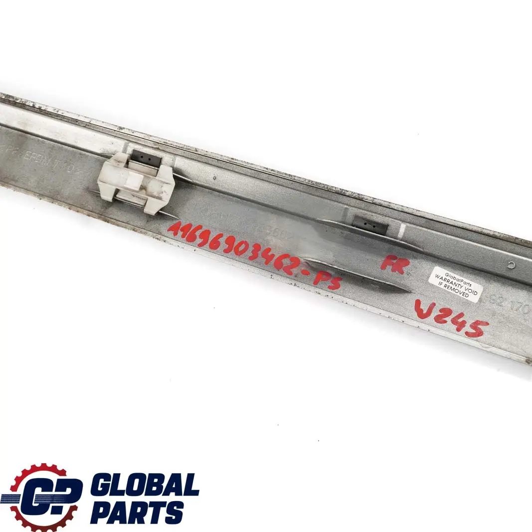 Mercedes-Benz B-Class W245 Front Right O/S Door Trim Molding Strip Polar Silver to with Part number A1696903462 Mercedes-Benz B-Class W245 Front Right O/S Door Trim Molding Strip Polar Silver - SKU A1696903462-PS - Part number A1696903462